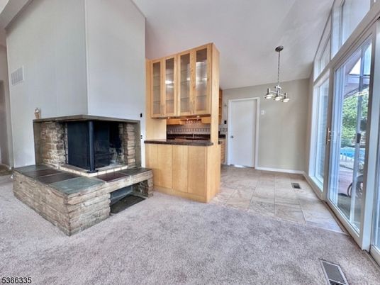 Fireplace, Interior, Pendant Lights