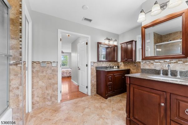 Bathroom, Dual Sink Vanities, Interior, Wood Texture Flooring