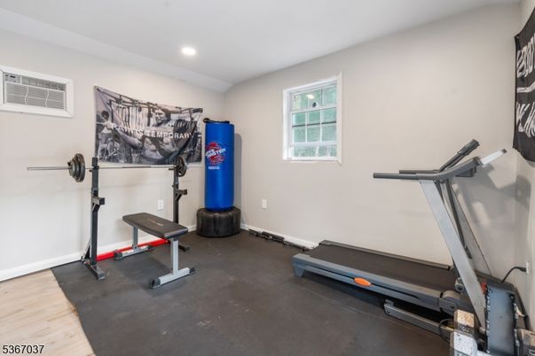 Fitness Equipment, Interior, Recessed Lighting, Wood Texture Flooring