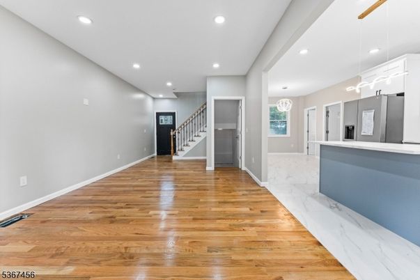 Interior, Marble, Pendant Lights, Recessed Lighting, Wood Texture Flooring