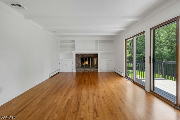Empty room, Fireplace, Interior, Wood Texture Flooring