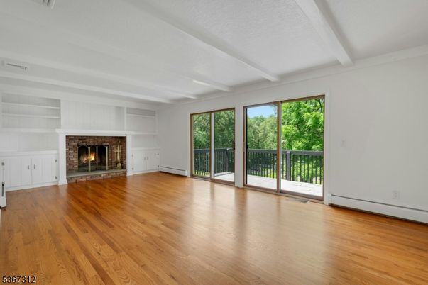 Empty room, Fireplace, Interior, Wood Texture Flooring