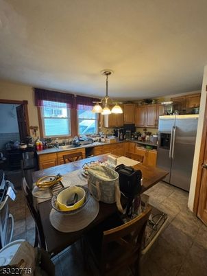 Dining room, Interior, Kitchen, Pendant Lights, Stainless Steel Appliances