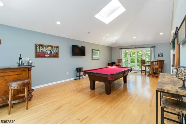 Billiard Table, Game Room, Interior, Recessed Lighting, Wood Texture Flooring