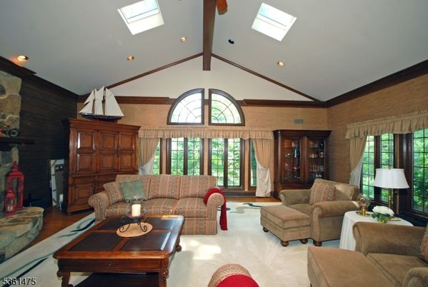 Interior, Living room, Recessed Lighting, Wooden Beams