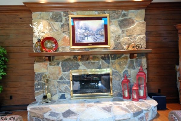 Fireplace, Interior, Stone Walls, Wood Texture Flooring, Wooden Walls