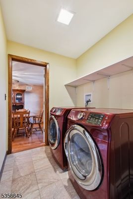 Dining room, Interior, Recessed Lighting, Washer, Wood Texture Flooring
