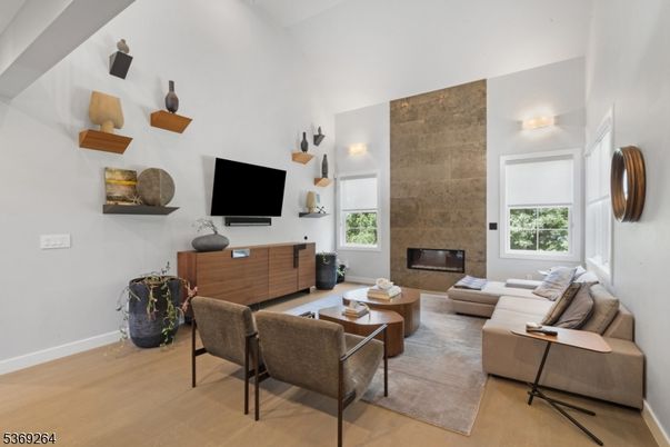 Fireplace, Interior, Living room, Stone Walls, Wood Texture Flooring