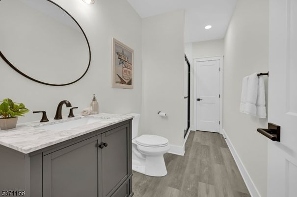 Bathroom, Interior, Recessed Lighting, Wood Texture Flooring