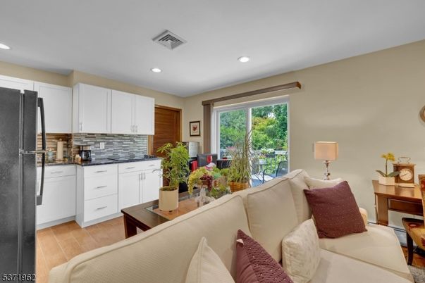Interior, Kitchen, Living room, Recessed Lighting, Wood Texture Flooring