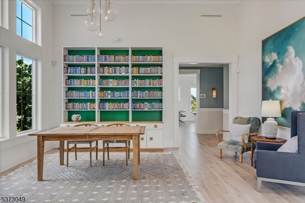 Home Office, Interior, Pendant Lights, Wood Texture Flooring