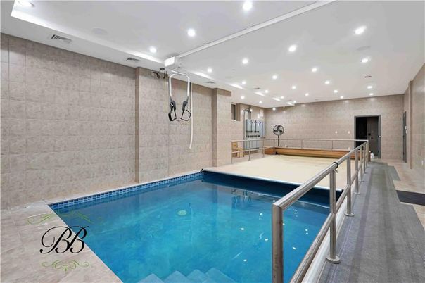 Interior, Pool, Recessed Lighting, Stone Walls