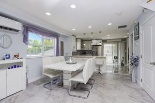 Dining room, Interior, Kitchen, Marble, Recessed Lighting, Stainless Steel Appliances