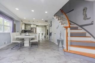 Dining room, Interior, Kitchen, Marble, Recessed Lighting, Stainless Steel Appliances