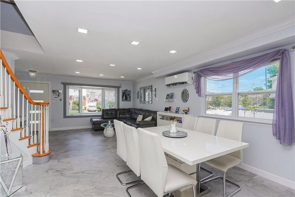 Dining room, Interior, Living room, Marble, Recessed Lighting