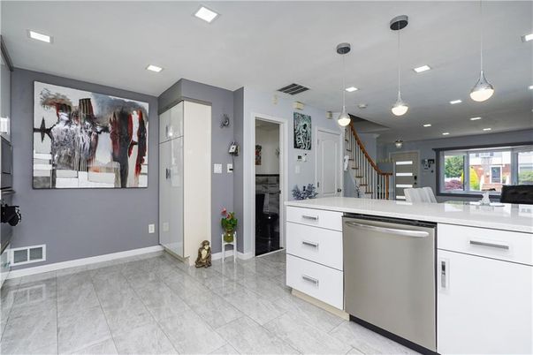 Interior, Kitchen, Pendant Lights, Recessed Lighting, Stainless Steel Appliances