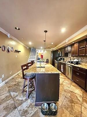 Interior, Kitchen, Pendant Lights, Recessed Lighting, Stainless Steel Appliances