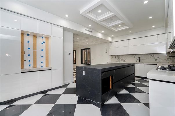 Interior, Kitchen, Marble Walls, Recessed Lighting