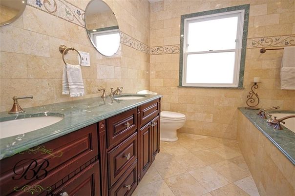 Bathroom, Dual Sink Vanities, Interior, Stone Walls