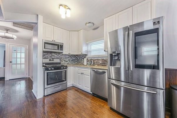 Interior, Kitchen, Stainless Steel Appliances, Wood Texture Flooring