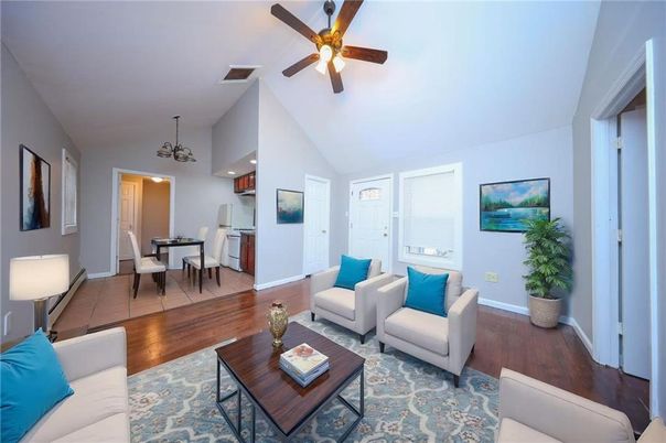 Dining room, Interior, Kitchen, Living room, Pendant Lights, Recessed Lighting, Wood Texture Flooring
