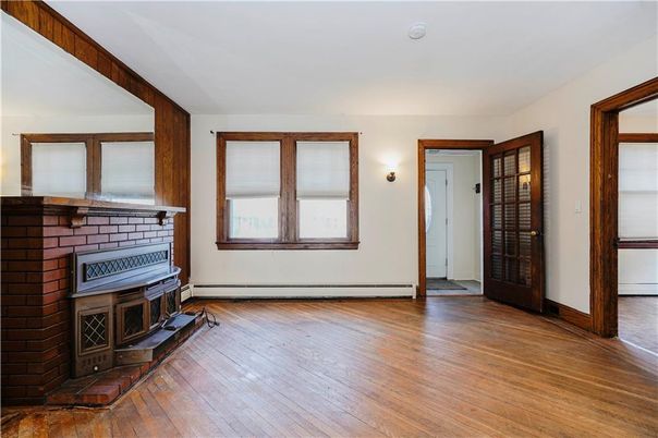 Empty room, Fireplace, Interior, Wood Texture Flooring