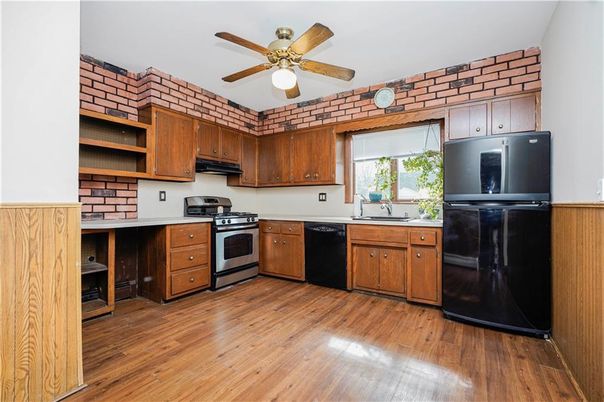 Interior, Kitchen, Wood Texture Flooring