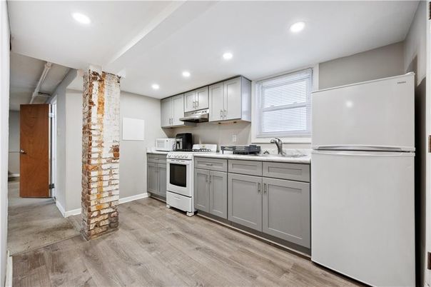 Interior, Kitchen, Recessed Lighting, Wood Texture Flooring