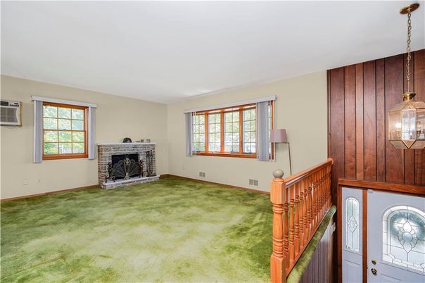 Empty room, Fireplace, Interior, Pendant Lights