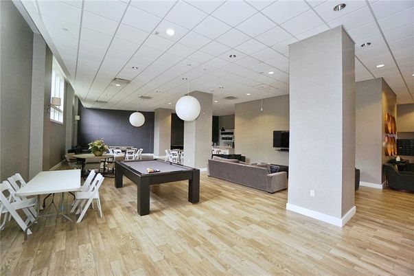Billiard Table, Dining room, Game Room, Interior, Living room, Recessed Lighting, Wood Texture Flooring
