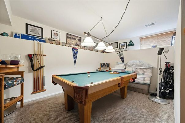 Billiard Table, Game Room, Interior, Pendant Lights