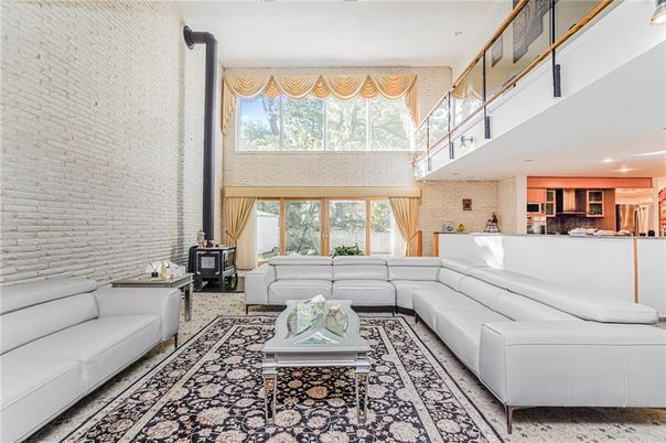 Interior, Living room, Recessed Lighting, Stone Walls