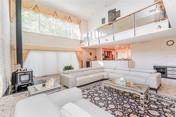Interior, Living room, Recessed Lighting, Stone Walls