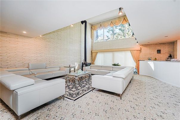 Interior, Living room, Recessed Lighting, Stone Walls