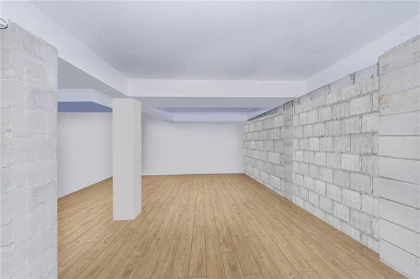 Empty room, Interior, Stone Walls, Wood Texture Flooring
