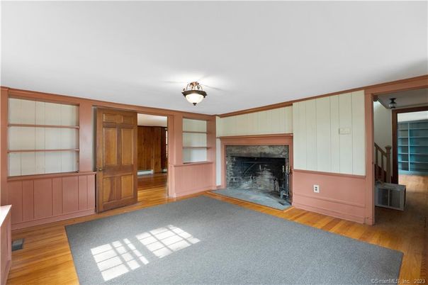 Fireplace, Interior, Wood Texture Flooring