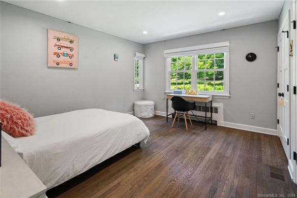 Bedroom, Home Office, Interior, Recessed Lighting, Wood Texture Flooring