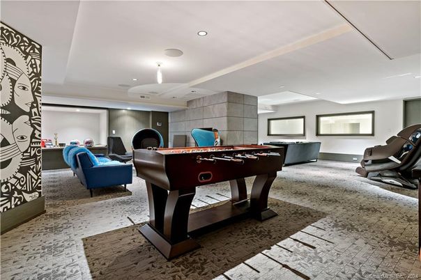 Billiard Table, Game Room, Interior, Recessed Lighting