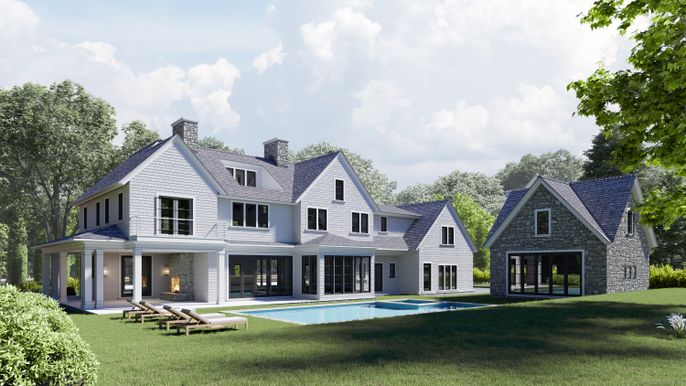 Backyard, Exterior, Facade, Pool, Farmhouse