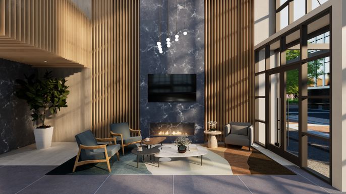 Fireplace, Interior, Living room, Pendant Lights