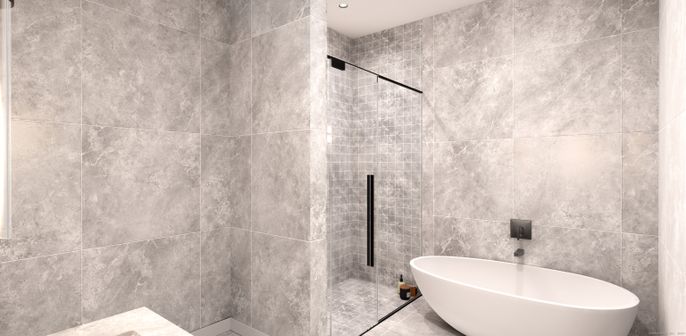 Bathroom, Free Standing Baths, Interior, Recessed Lighting
