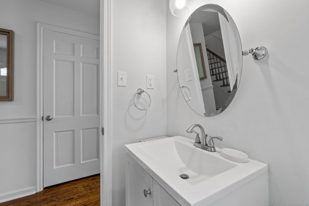 Bathroom, Dual Sink Vanities, Interior, Wood Texture Flooring