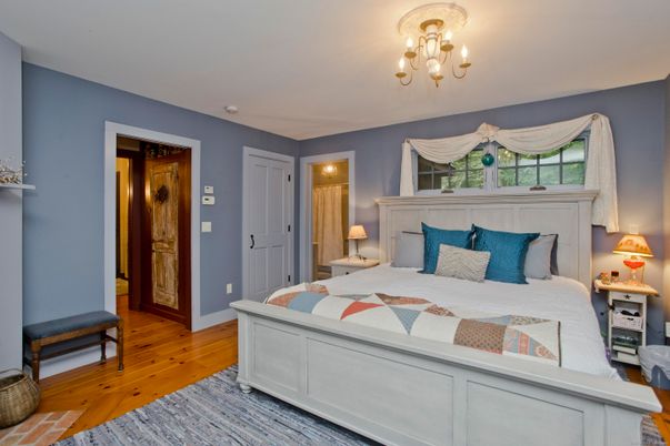 Bedroom, Chandelier, Interior, Wood Texture Flooring