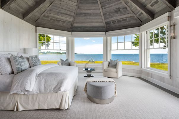 Bedroom, Interior, Water, Wooden Beams, Wooden Ceilings