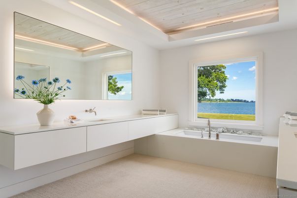 Bathroom, Interior, Recessed Lighting, Water, Wooden Ceilings