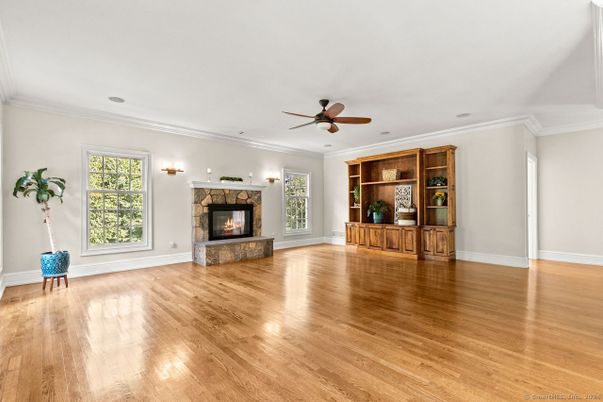Empty room, Fireplace, Interior, Wood Texture Flooring