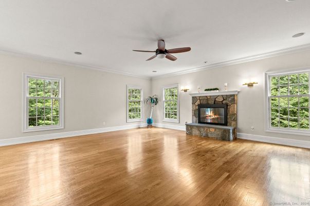 Empty room, Fireplace, Interior, Wood Texture Flooring