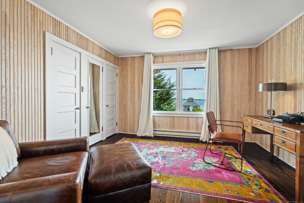 Home Office, Interior, Wood Texture Flooring, Wooden Walls
