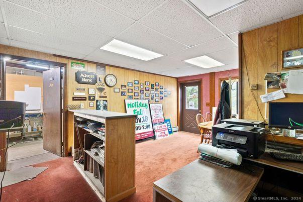 Home Office, Interior, Recessed Lighting, Wooden Walls