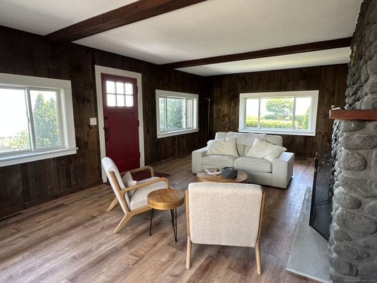 Fireplace, Interior, Living room, Stone Walls, Wooden Beams, Wood Texture Flooring, Wooden Walls